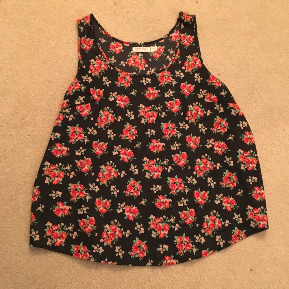 Black floral sleeveless XXL top